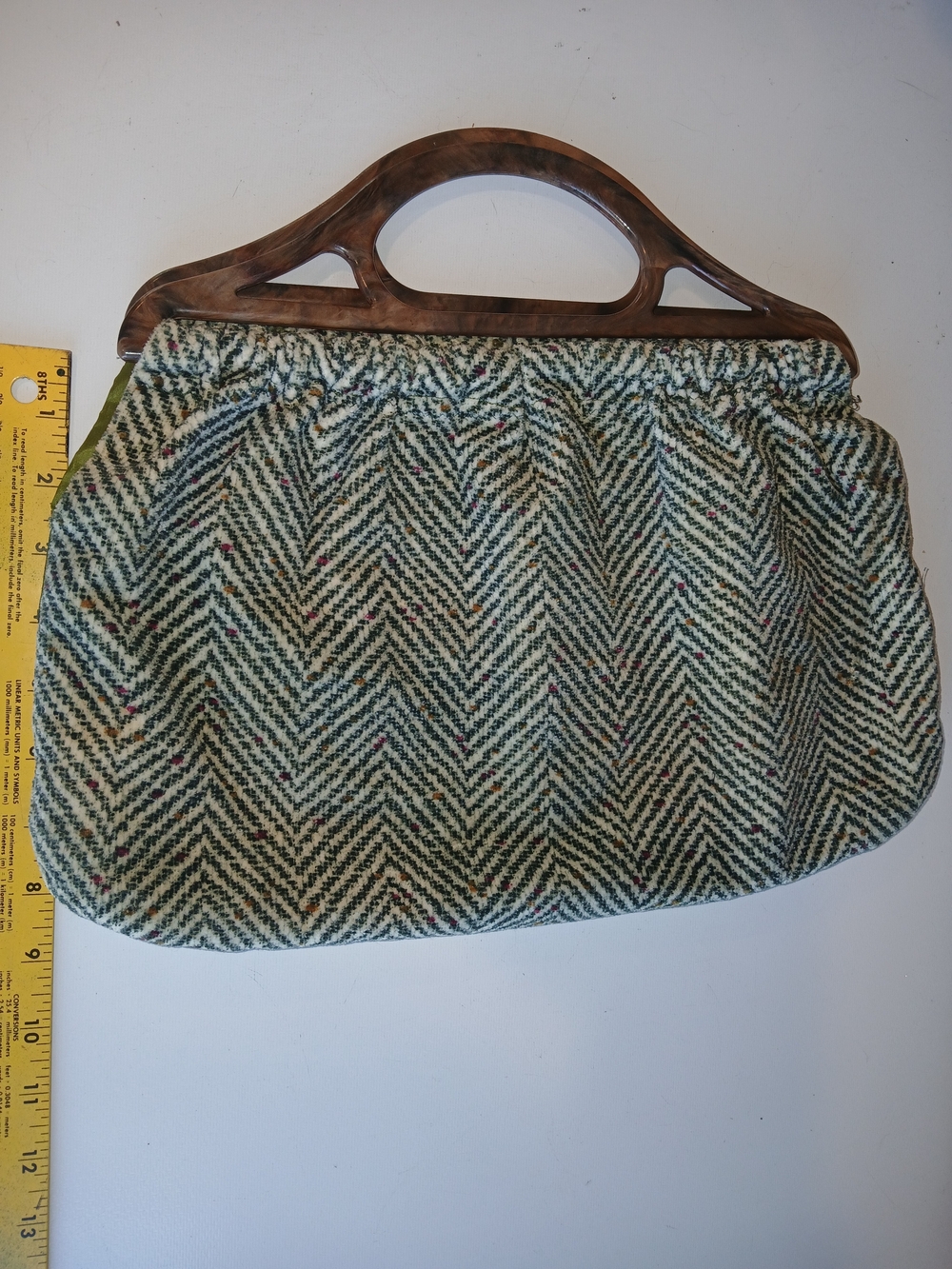 Vintage Sewing Knitting Crochet Bag Handbag Handles